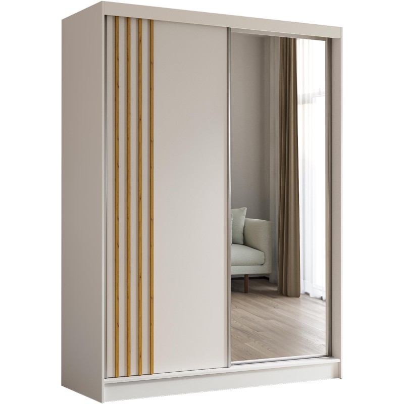 Szafa przesuwna z lamelami NELA | BeautySofa24.pl Kolor Biały +