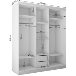 Szafa przesuwna z lamelami NELA | BeautySofa24.pl