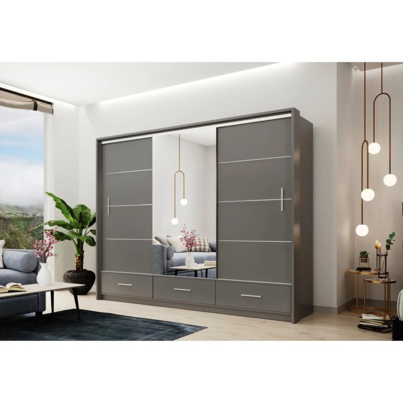 Szafa przesuwna z lustrem MARSYLIA | BeautySofa24.pl