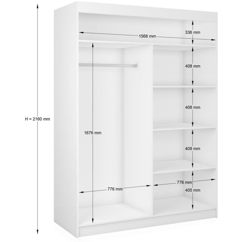 wymiary szafy przesuwnej z lamelami Helix