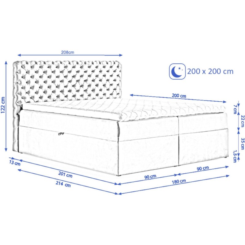 Łóżko kontynentalne ze skrzynią CHESTER | BeautySofa24.pl