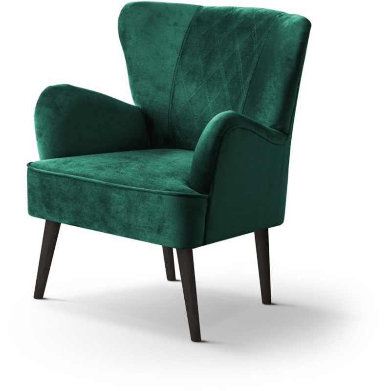 Fotel na nóżkach HAGI prążkowany zielony