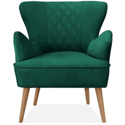 Fotel na nóżkach HAGI prążkowany zielony