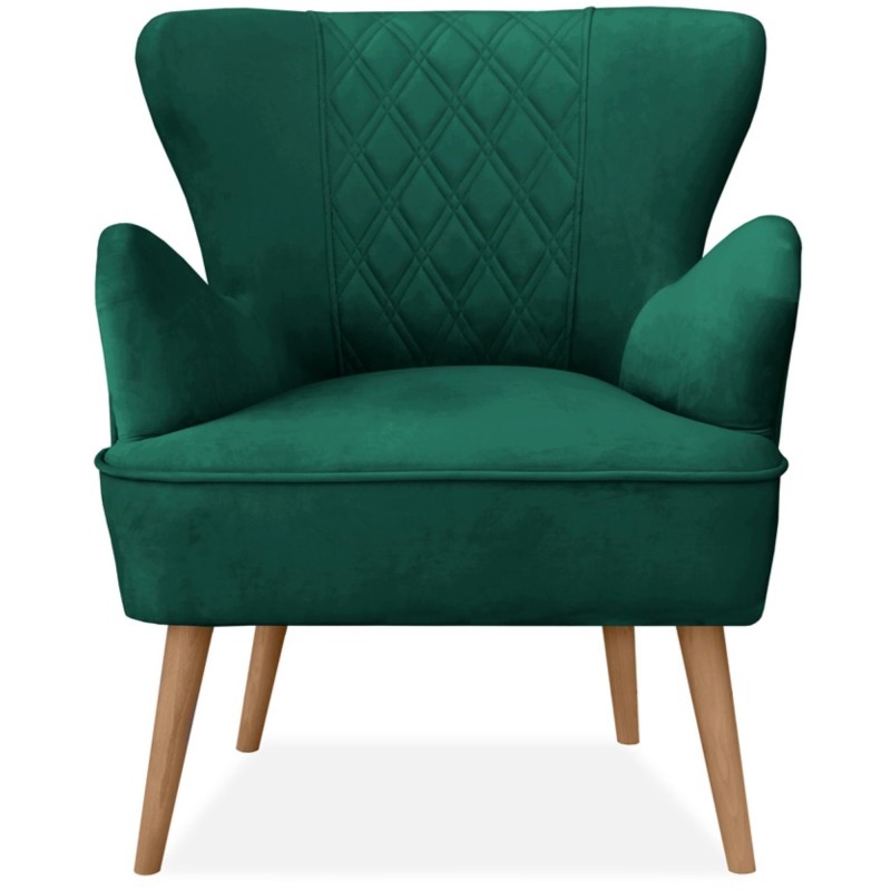 Fotel na nóżkach HAGI prążkowany zielony