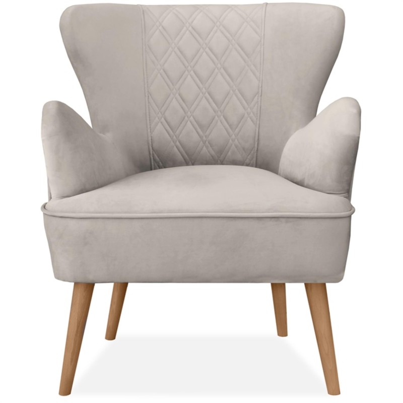 Fotel na nóżkach HAGI prążkowany beż