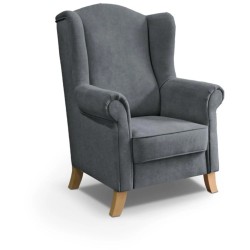 Fotel uszak LEONARDO - PACKSHOT - CIEMNY SZARY - BUKOWE