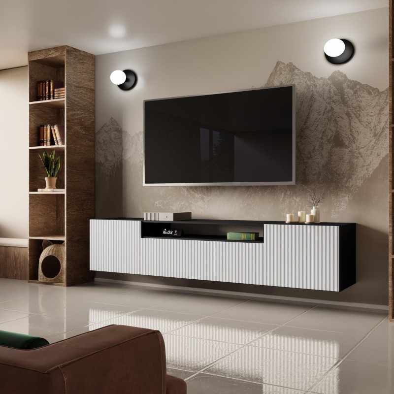 Szafka RTV z ozdobnym frezowaniem NOE | BeautySofa24.pl