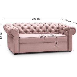 Sofa pikowana 2-osobowa CHESTER ❤︎ Beautysofa24.pl