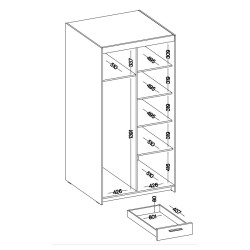 Szafa ubraniowa z szufladami
