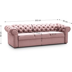 Sofa pikowana 3-osobowa CHESTER ❤︎ Beautysofa24.pl