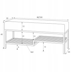 Ławka tapicerowana SHELF czarna - BeautySofa24.pl