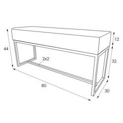 Ławka tapicerowana ACHEN wymiary 1