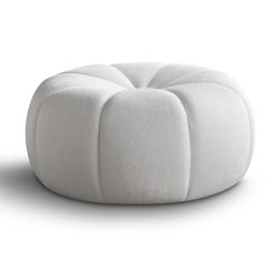 Pufa okrągła loft na białym tle biała