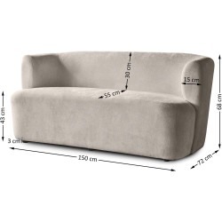 Sofa skandynawska 2 osobowa NORI | BeautySofa24.pl