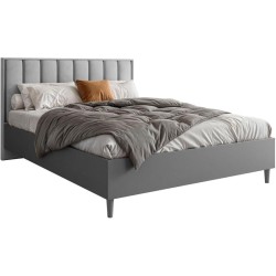 Łóżko sypialniane 160x200 Szare STELLE | BeautySofa24.pl
