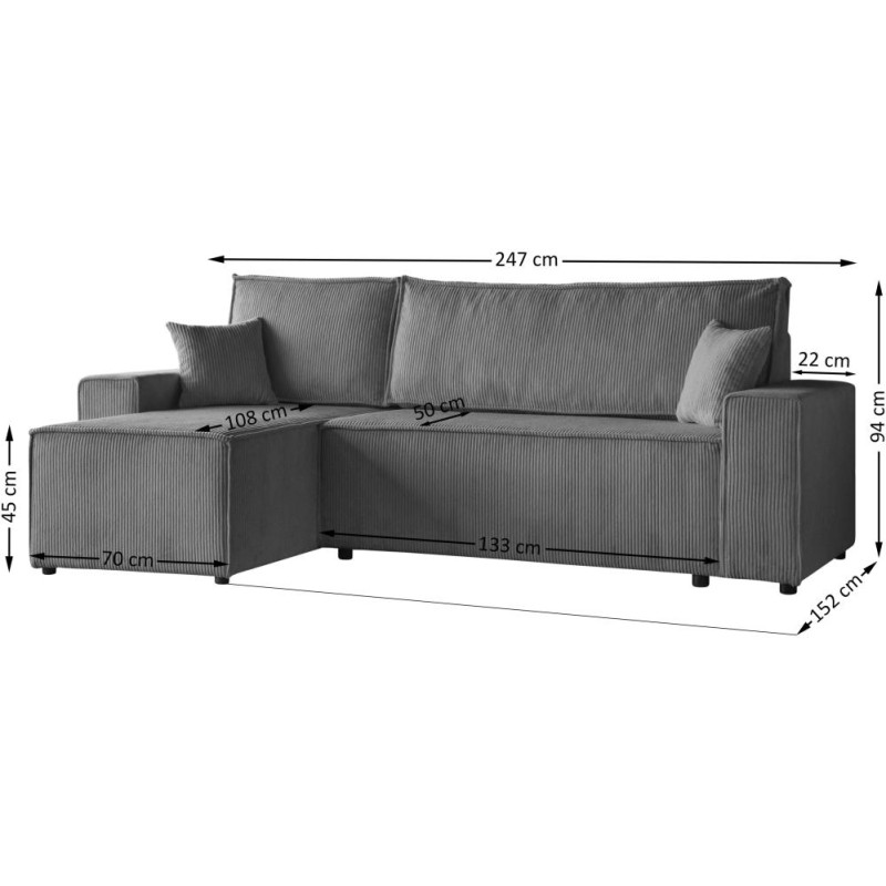 Narożnik z funkcją spania HEKTOR | Beautysofa24.pl