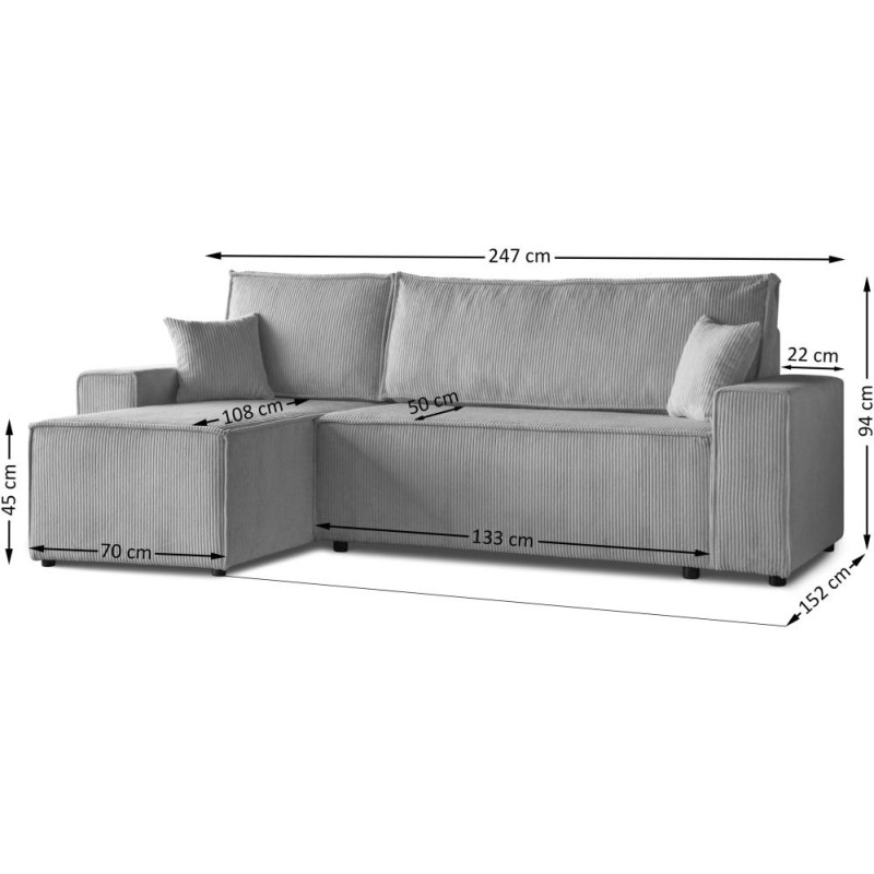 Narożnik z funkcją spania HEKTOR | Beautysofa24.pl