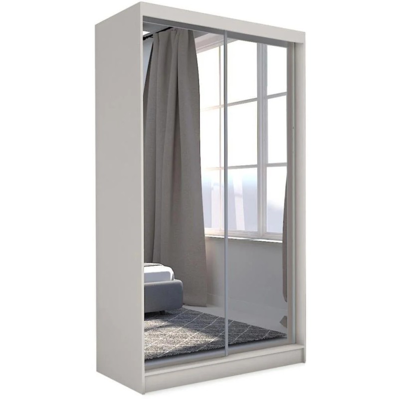 Szafa przesuwna z lustrem DEBRA w kolorze beżowym