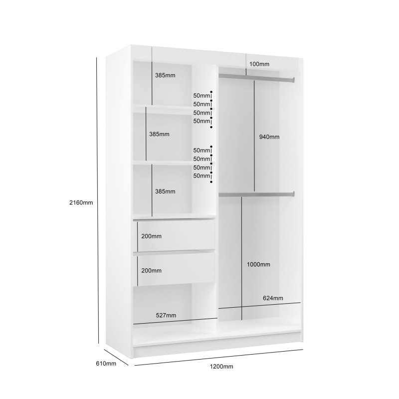 Szafa z drzwiami przesuwnymi NELA II - BeautySofa24.pl