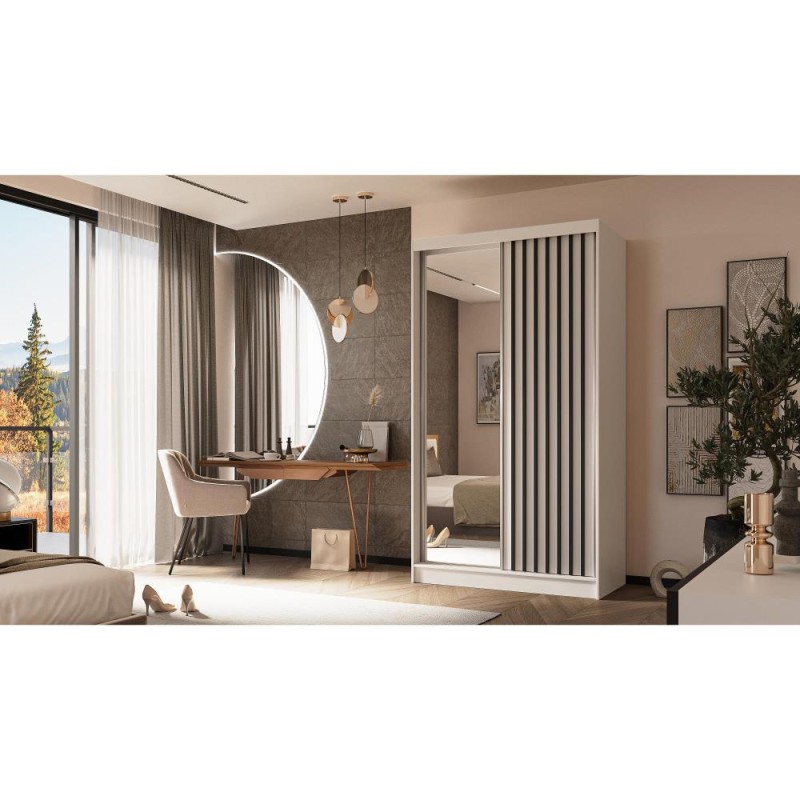 Szafa przesuwna z lamelami i szufladami HELIX II | BeautySofa24.pl