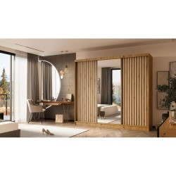 Szafa przesuwna z lamelami i szufladami HELIX II | BeautySofa24.pl