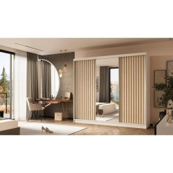 Szafa przesuwna z lamelami i szufladami HELIX II | BeautySofa24.pl