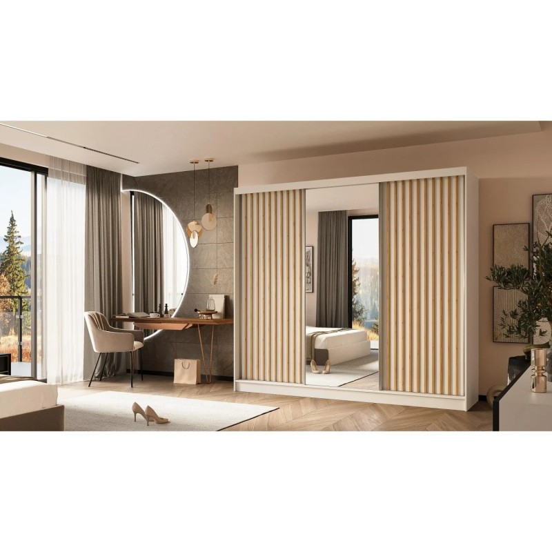 Szafa przesuwna z lamelami i szufladami HELIX II | BeautySofa24.pl