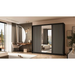 Szafa przesuwna z lamelami i szufladami HELIX II | BeautySofa24.pl