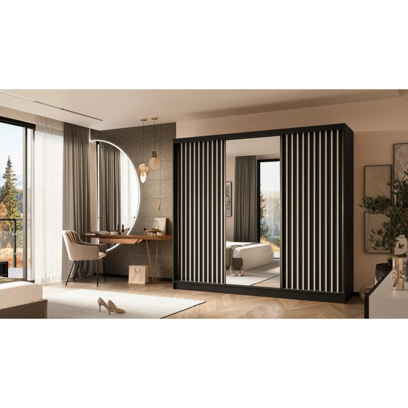 Szafa przesuwna z lamelami i szufladami HELIX II | BeautySofa24.pl