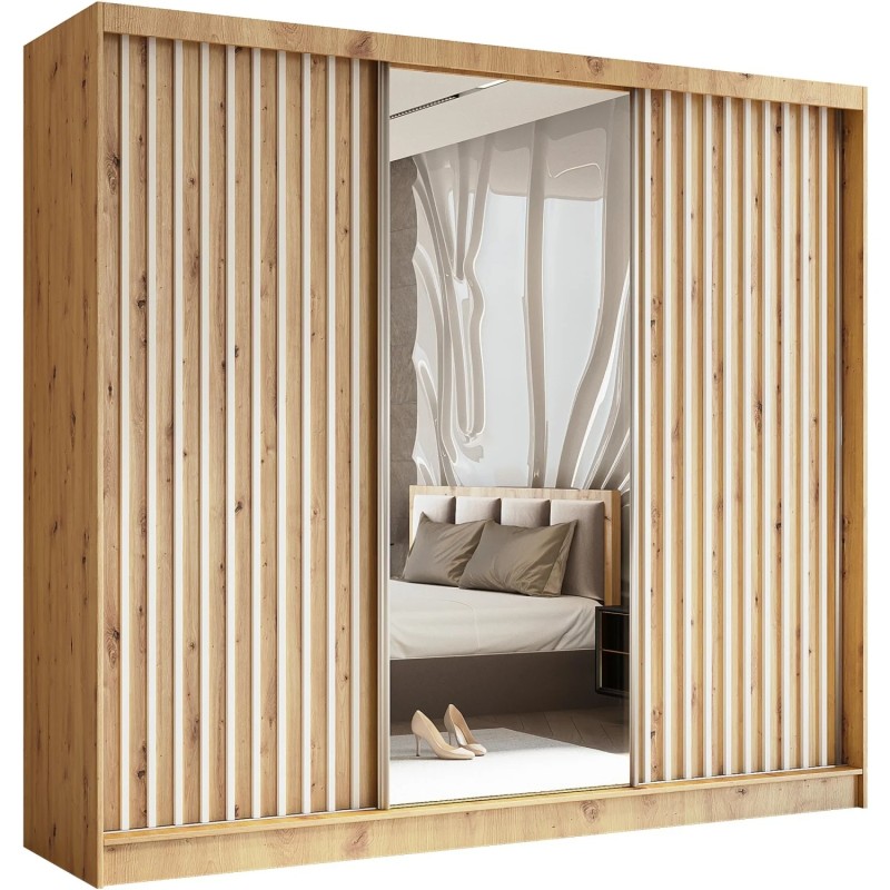 Szafa przesuwna z lamelami i szufladami HELIX II | BeautySofa24.pl