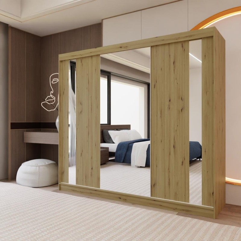 Szafa przesuwna z lustrem i szufladami GAJA II | Beautysofa24.pl