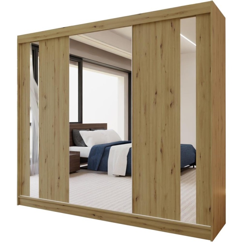 Szafa przesuwna z lustrem i szufladami GAJA II | Beautysofa24.pl