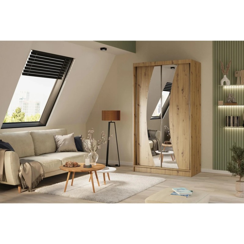 Szafa przesuwna z lustrem i szufladami VOX II | Beautysofa24.pl