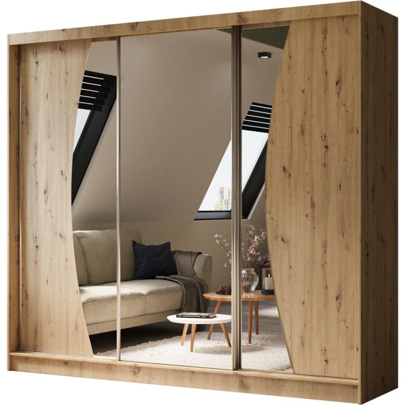 Szafa przesuwna z lustrem i szufladami VOX II | Beautysofa24.pl