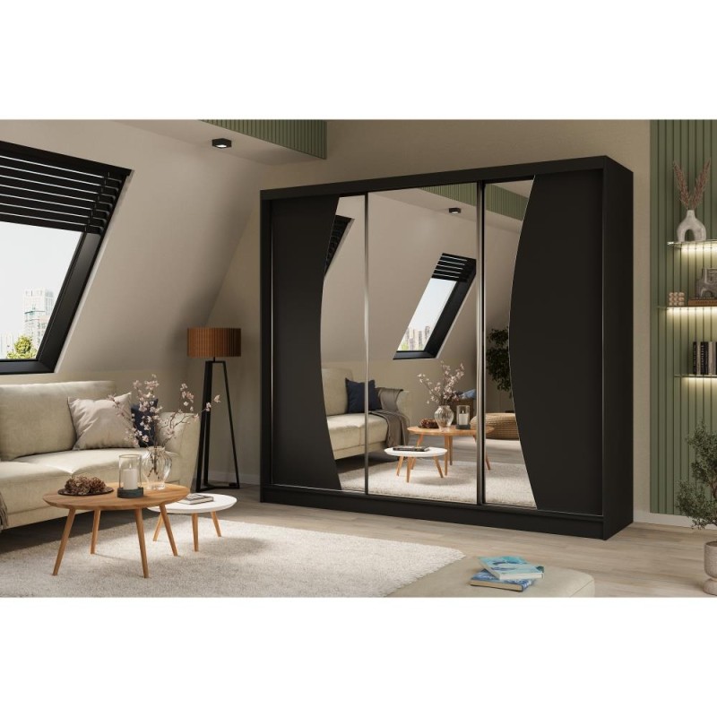 Szafa przesuwna z lustrem i szufladami VOX II | Beautysofa24.pl