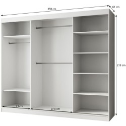 Szafa przesuwna z lustrem PACO | BeautySofa24.pl