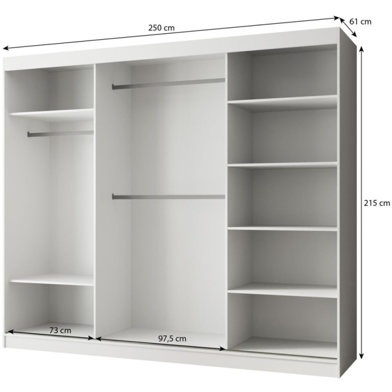 Szafa przesuwna z lustrem PACO | BeautySofa24.pl