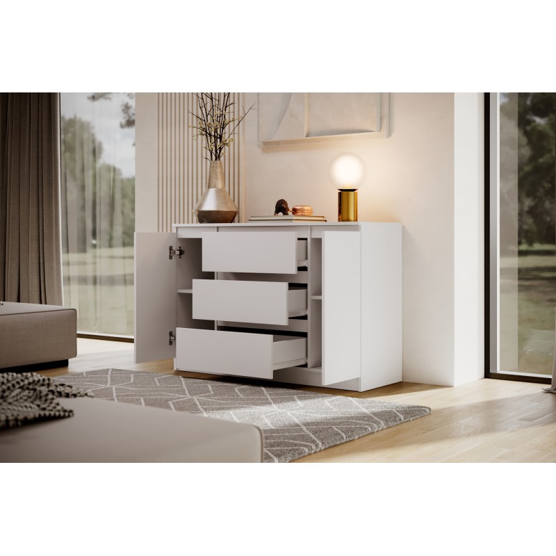 Komoda dwudrzwiowa z trzema szufladami LEMON | Beautysofa24.pl