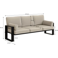 Sofa ogrodowa trzyosobowa VERDINO | BeautySofa24.pl