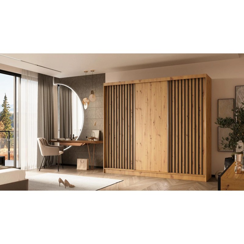 Szafa z drzwiami przesuwnymi z lamelami HELIOS | BeautySofa24.pl