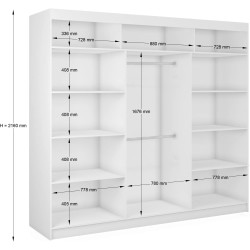 Szafa z drzwiami przesuwnymi z lamelami HELIOS | BeautySofa24.pl