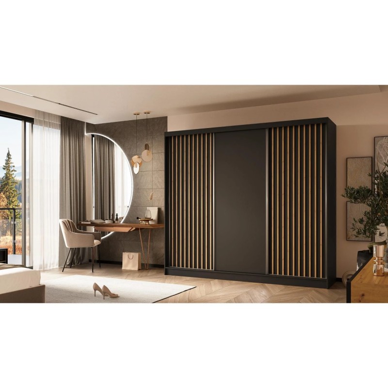 Szafa z drzwiami przesuwnymi z lamelami HELIOS | BeautySofa24.pl