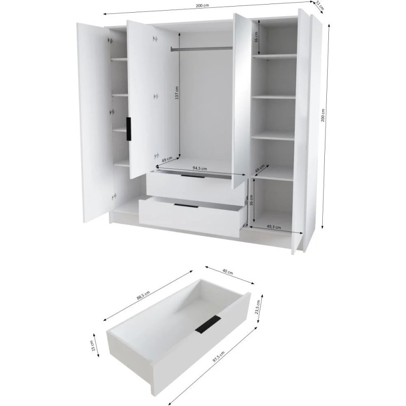 Szafa z drzwiami skrzydłowymi NIKO