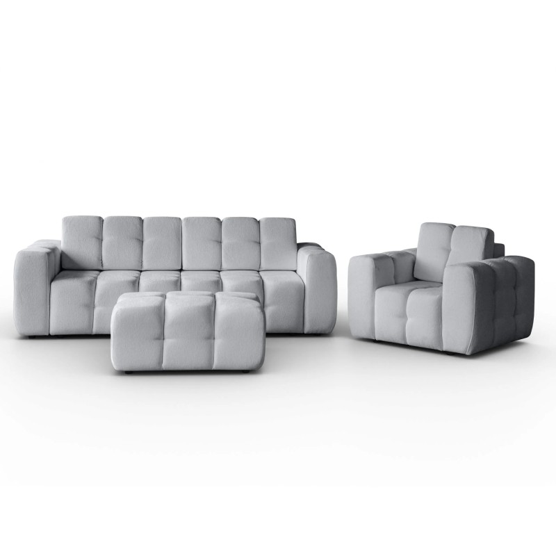 Zestaw wypoczynkowy BONA Sofa + Fotel + Pufa