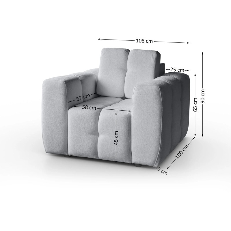 Zestaw wypoczynkowy BONA Sofa + Fotel + Pufa