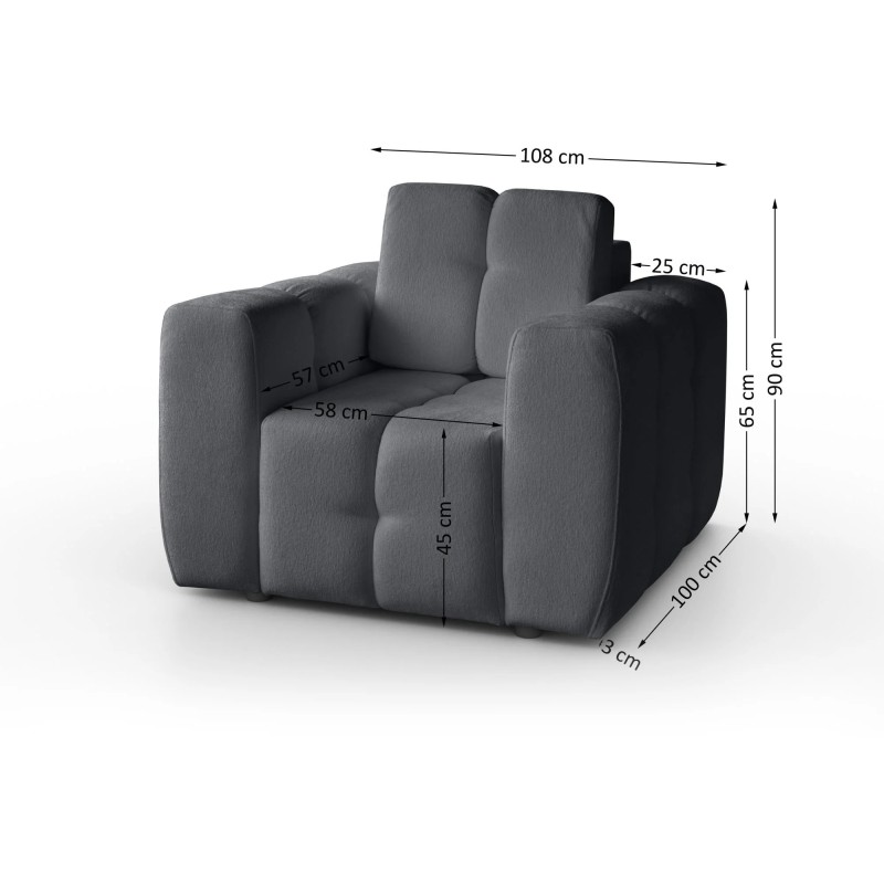 Zestaw wypoczynkowy BONA Sofa + Fotel + Pufa