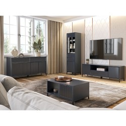 aranżacja pokoju z meblami z kolekcji linna w kolorze szarym