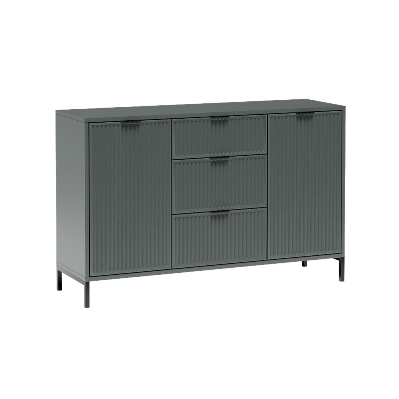 Duża Komoda Linna z Ryflowanym Frontem