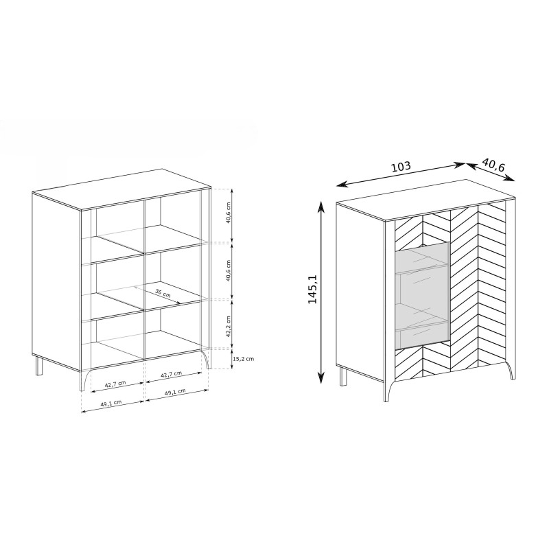Niska witryna Lume – nowoczesny design i funkcjonalność | Kolekcja Lume