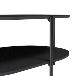 Nowoczesny stolik kawowy – czarny, dwupoziomowy, designerski